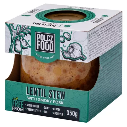 Lentil stew with smoked tray