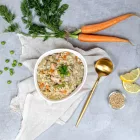 Chicken ragout with rice in tarragon