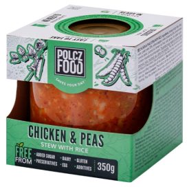 Chicken and peas stew with rice